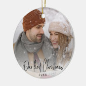 スモールビジネスのお客様への贈り物「デルの初めてのクリスマス」 セラミックオーナメント (左)