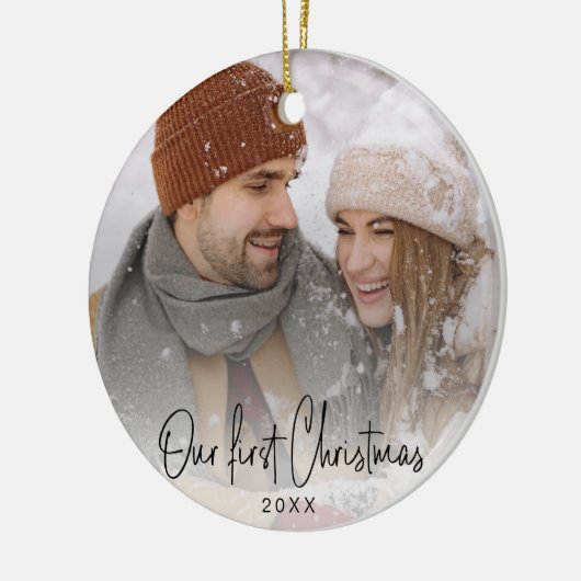 スモールビジネスのお客様への贈り物「デルの初めてのクリスマス」 セラミックオーナメント (左)