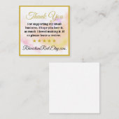 スモールビジネスのお礼のレビューカード スクエア名刺 (正面/裏面)