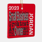 スモールビジネスのオーナーの特別なカスタム セラミックオーナメント (右)