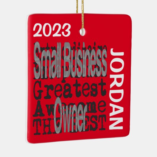 スモールビジネスのオーナーの特別なカスタム セラミックオーナメント (右)
