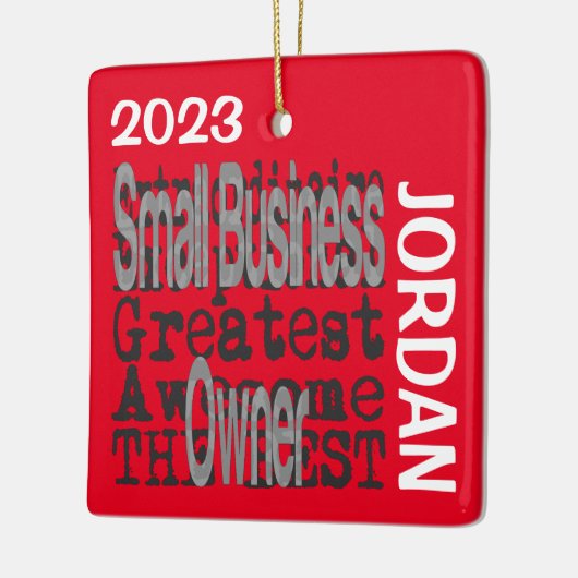 スモールビジネスのオーナーの特別なカスタム セラミックオーナメント (左)