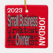 スモールビジネスのオーナーの特別なカスタム セラミックオーナメント (正面)