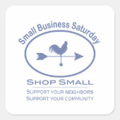 スモールビジネスの土曜日の天気予報 スクエアシール (正面)