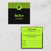 スモールビジネスの起業家が友人を参照 スクエア名刺 (正面/裏面)