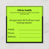 スモールビジネスの起業家が友人を参照 スクエア名刺 (裏面)