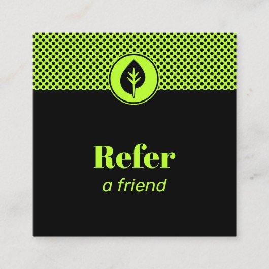 スモールビジネスの起業家が友人を参照 スクエア名刺 (正面)