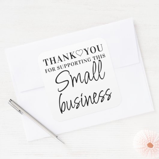 スモールビジネスをサポートしてくれてありがとう スクエアシール (封筒)