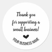 スモールビジネスをサポートしてくれてありがとう ラウンドシール (正面)