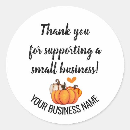 スモールビジネスをサポートしてくれてありがとう ラウンドシール (正面)