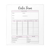 スモールビジネスオーダー型枠メモ帳 ノートパッド (正面)