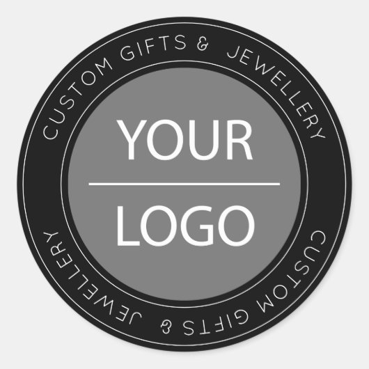 スモールビジネスカスタムのブモダンラックカスタムロゴ ラウンドシール (正面)