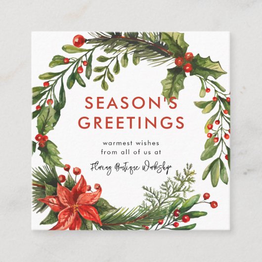 スモールビジネスクリスマスフェスティバルリース スクエア名刺 (正面)