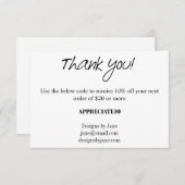 スモールビジネスクーポンありがとうお挿入カード エンクロージャーカード (正面/裏面)