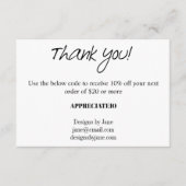 スモールビジネスクーポンありがとうお挿入カード エンクロージャーカード (正面)