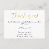 スモールビジネスクーポンサンキュー金ゴールド挿入カード エンクロージャーカード (正面)