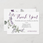 スモールビジネスクーポンパープルありがとう挿入カード エンクロージャーカード (正面/裏面)