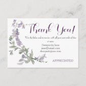 スモールビジネスクーポンパープルありがとう挿入カード エンクロージャーカード (正面)