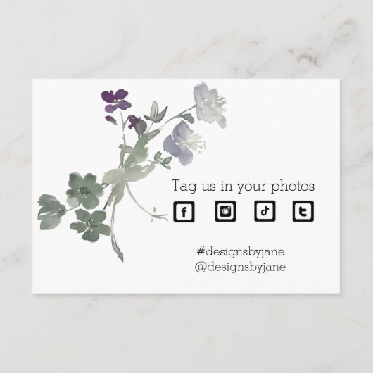 スモールビジネスクーポンパープルありがとう挿入カード エンクロージャーカード (裏面)