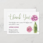 スモールビジネスクーポンピンクありがとうカードを挿入 エンクロージャーカード (正面/裏面)