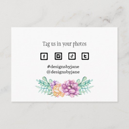 スモールビジネスクーポンピンクありがとうカードを挿入 エンクロージャーカード (裏面)