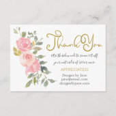 スモールビジネスクーポンピンクありがとうカードを挿入 エンクロージャーカード (正面)