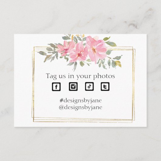 スモールビジネスクーポンピンクありがとうカードを挿入 エンクロージャーカード (裏面)