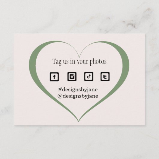 スモールビジネスクーポンピンクありがとうカードを挿入 エンクロージャーカード (裏面)