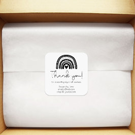 スモールビジネスサンキューモダンレインボーカスタマイズ スクエアシール