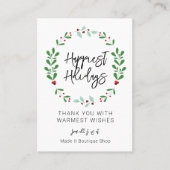 スモールビジネスパーソナライズされたホリデー 名刺 (正面)