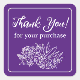スモールビジネスフラワーありがとうございました スクエアシール