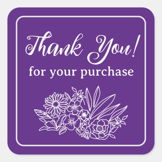 スモールビジネスフラワーありがとうございました スクエアシール (正面)