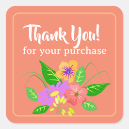 スモールビジネスフラワーありがとうございました スクエアシール