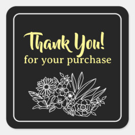 スモールビジネスフラワーありがとうございました スクエアシール