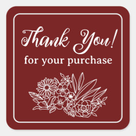 スモールビジネスフラワーありがとうございました スクエアシール