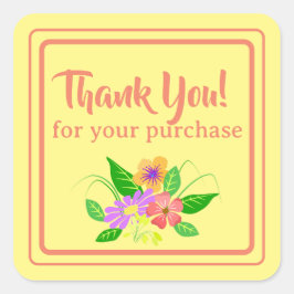 スモールビジネスフラワーありがとうございました スクエアシール