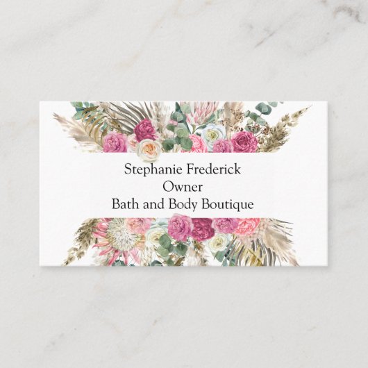 スモールビジネスフローラ植物学フェミニン 名刺 (正面)