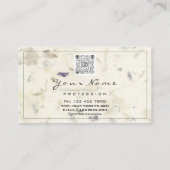 スモールビジネスフローラQRロゴ自然オーガニック生物 名刺 (裏面)