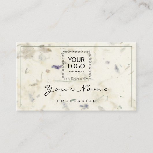 スモールビジネスフローラQRロゴ自然オーガニック生物 名刺 (正面)