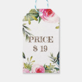 スモールビジネスプライスラベルシックフローラガーリーデザイン ギフトタグ (正面)