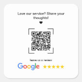 スモールビジネスプロモーションGoogleレビューQRコード スクエアシール (正面)