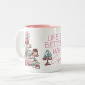 スモールビジネスベーカリー、カップケーキ ツートーンマグカップ (正面左)