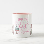 スモールビジネスベーカリー、カップケーキ ツートーンマグカップ (中央)