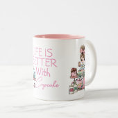 スモールビジネスベーカリー、カップケーキ ツートーンマグカップ (正面右)