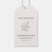 スモールビジネスミニマリストボタニカルプライスラベル ギフトタグ (正面)