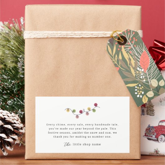 スモールビジネスミニマルモダンリスト 長方形シール (クリスマス)