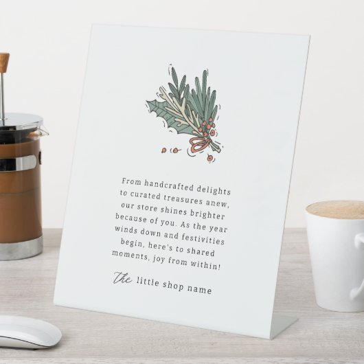 スモールビジネスモダンミニマリストホリデーサンキュー 台座サイン (インサイチュ)