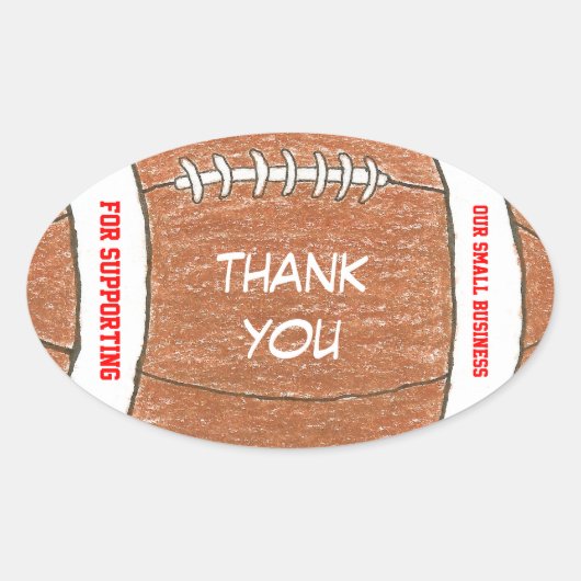 スモールビジネスラベル – サッカー 楕円形シール (正面)