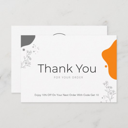 スモールビジネス向けのミニマルサンキューカード- Edi サンキューカード (正面/裏面)