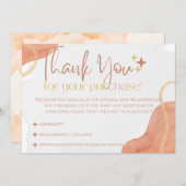 スモールビジネス向けサンセットオレンジサンキューカード 招待状 (正面/裏面)